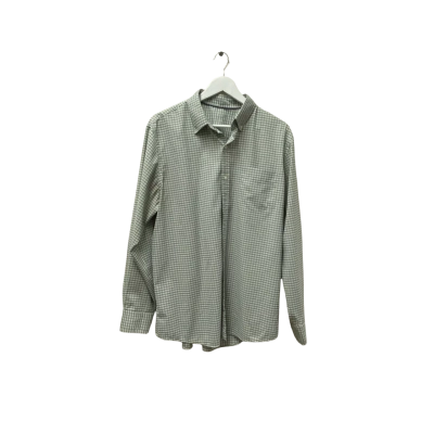 Gazman Mens L Checked Shirt Green & White Gazflex Shirt 