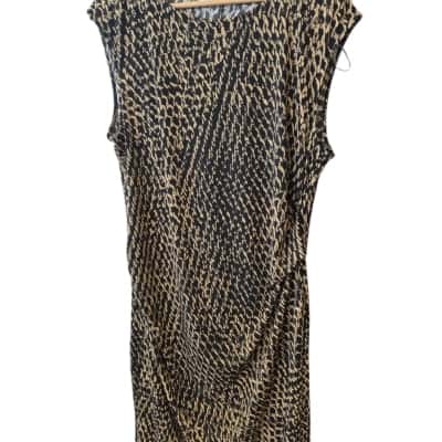 Basque Womens  Size 16 Midi Dress Black  / Cream / Pattern 