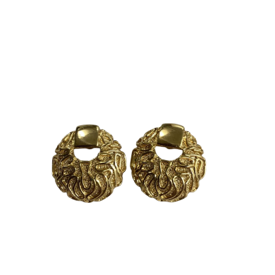 BARCS Gold-Tone Textured Stud Earrings - Vintage Style