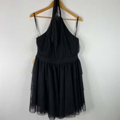 Azzurieue Rona Mini Dress – Black Frill (Size 16)