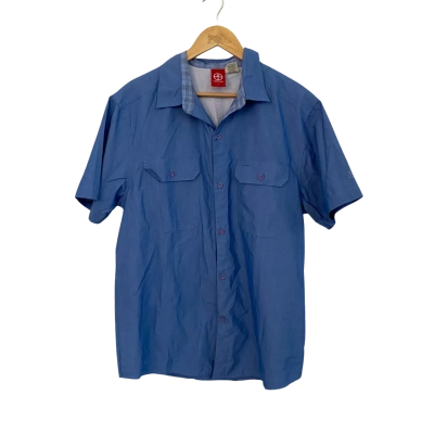 Vigilante Mens  Size L Short Sleeve Shirt Blue 