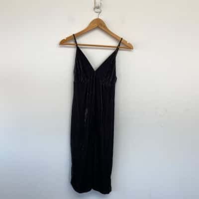 Tigerlily Dark Grey Velvet Strappy Mini Dress Size 6 