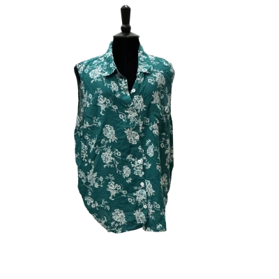 Sussan Womens Size XL Sleeveless Top Floral / Green / White  