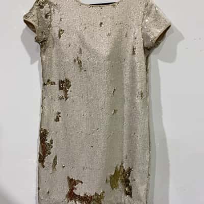Twin Set Grande Sequin DressWomens  Size M Cappucino RRP$699.00