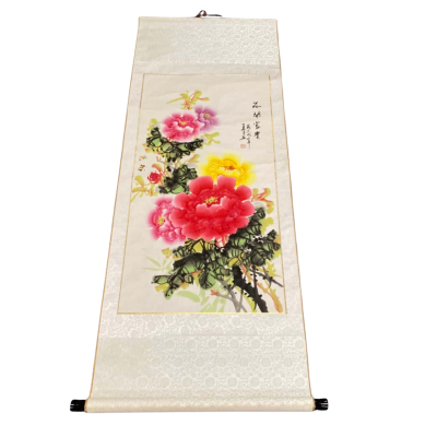 1 Large Chinese Watercolour on Silk Wall Scroll
