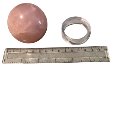 Rose quartz sphere with stand