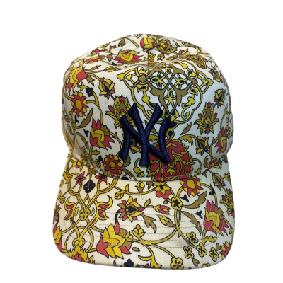  Unisex NY 47 Floral Pattern Yellow and Red Hat