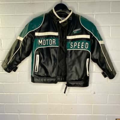  Kids Motor Speed Jacket Black  / Green 