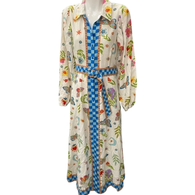Sportsgirl Womens  Size 6 Long Sleeve Dress / Maxi Dress Multicoloured / White 