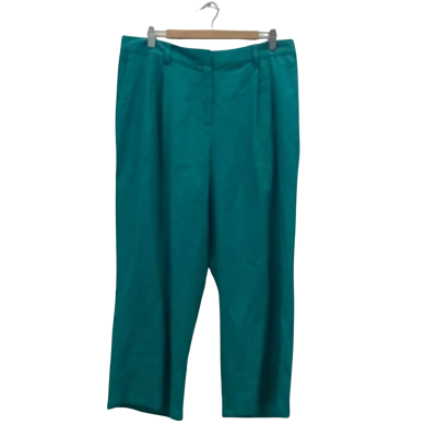 GRAE LINEN Women's Linen Blend Pants Size 14 Teal 