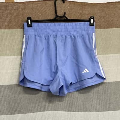 Adidas Womens  Size M Gym Shorts Blue / Striped / White 
