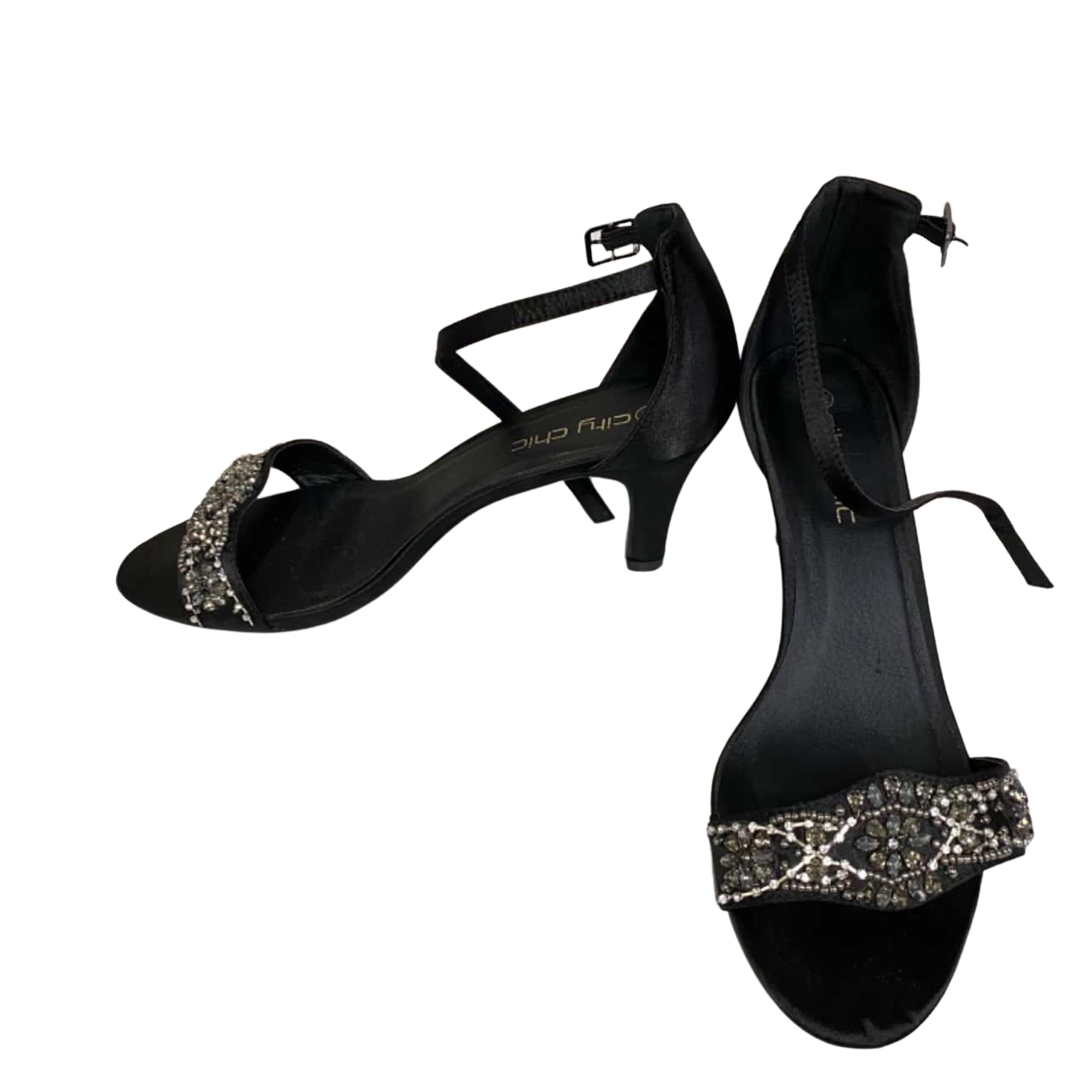 City Chic Womens Size 42 Black / Silver Heels (s)