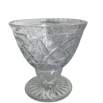Lead crystal pedestal vase dessert bowl compote urn