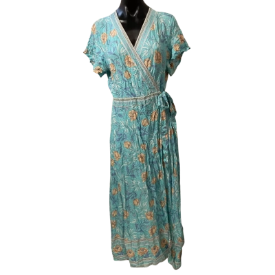 Pink Diamond Womens  Size XL Babydoll Dress / Wrap Dress Floral / Teal 
