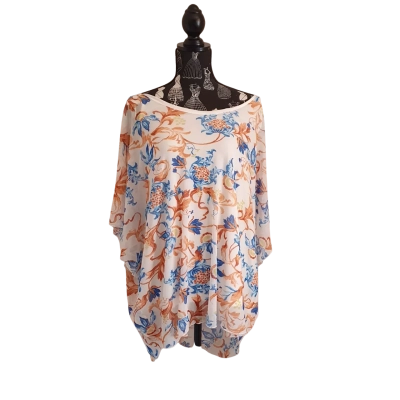 Sara Womens  Size L Floral Top Floral / White BNWT