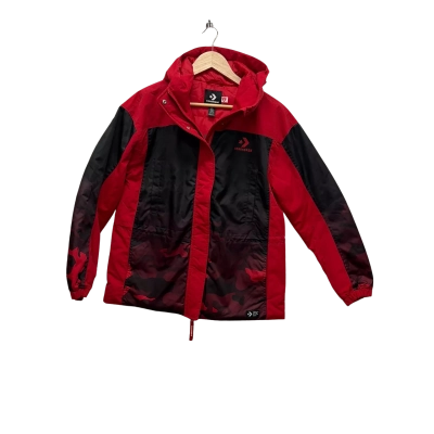 Converse Mens  Size S Front Zipper Black  / Red 