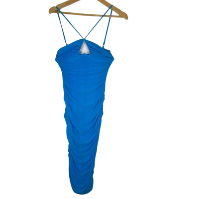  Womens  Size 10 Shoestring Strap Dress Blue 