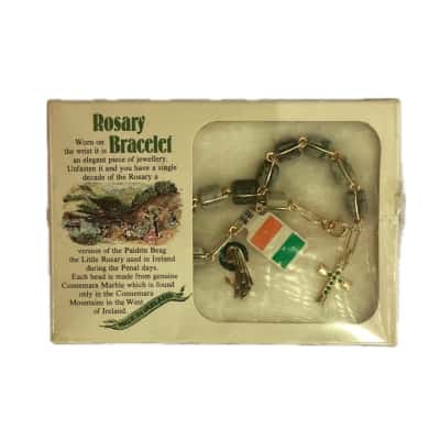  JC Walsh & Sons Rosary Bracelet Made in Ireland Gold / Green / Grey 