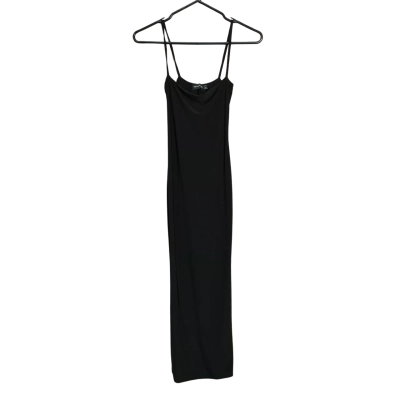 Pretty Little Thing Petite Square Neck Strappy Dress Size 10 Black