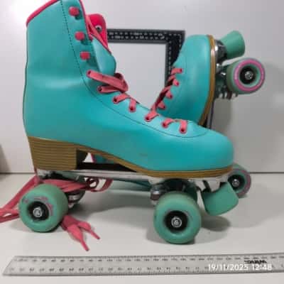 Womens Impala Size US 11 Teal Pink Roller Skates Pre Owned As Is 