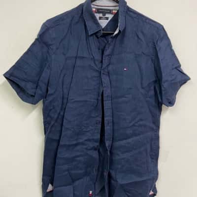 Tommy Hilfiger Mens  Size S Navy Blue Button T-Shirt Regular Fit