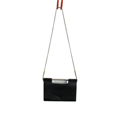 Colette Hayman Black Clutch with Gold Tone Shoulder Strap