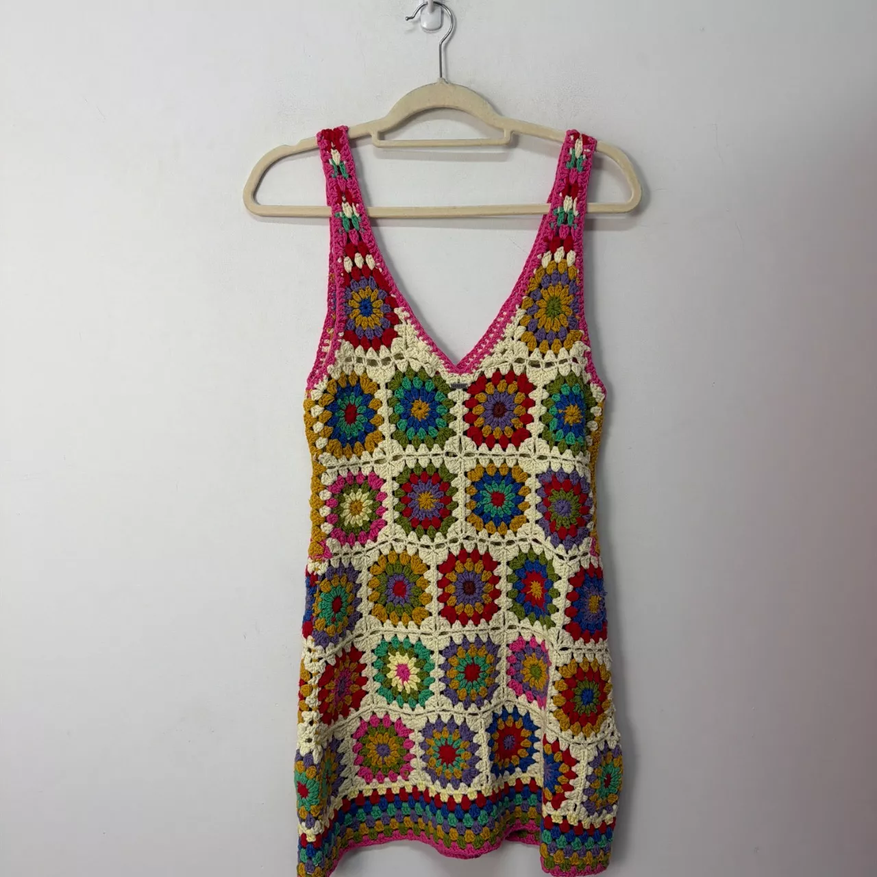 BNWT Ghanda Size S Mini crochet Dress Multicoloured (s) - New With Tags