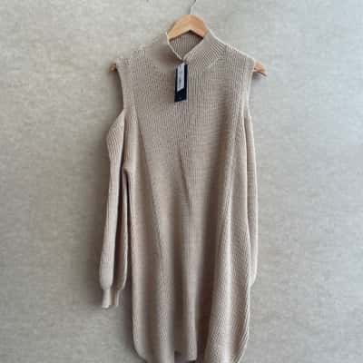 4th + Reckless Womens  Size 10 Petite Casual Dress Beige 