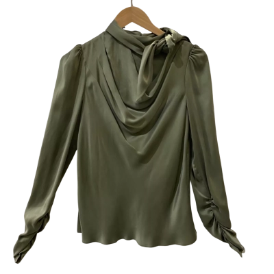Zimmermann Womens  Size 2 Long Sleeve Top Olive Green