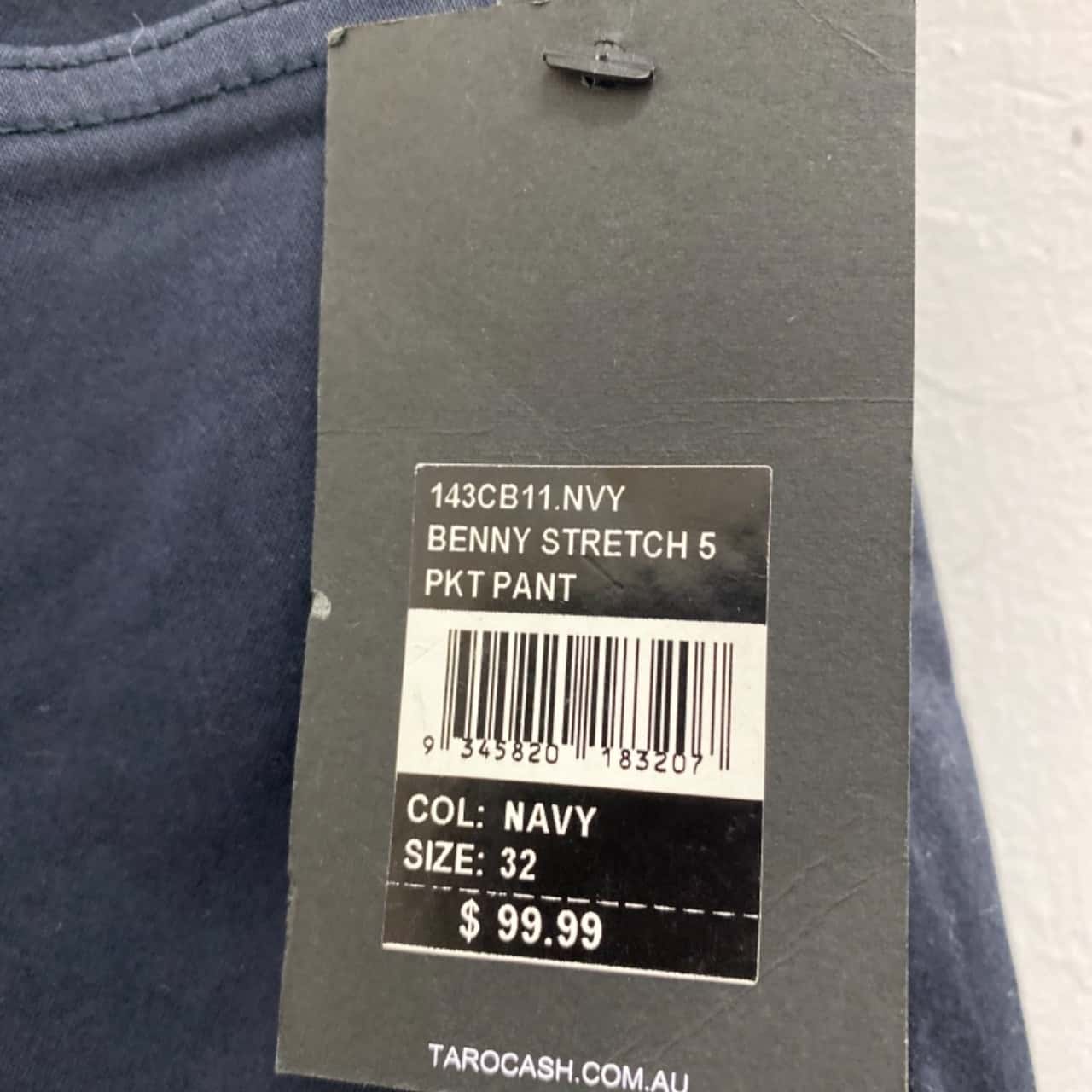 Tarocash Mens Size 32 Chinos Navy Blue