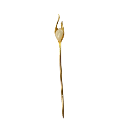 Hat / Hair  Pin Slender Stem Floral Motif 