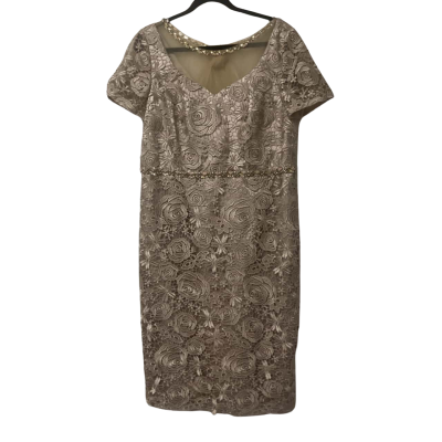  Womens Studio S Size 16 Embellished Midi Dress Nude 