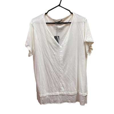 Katies Womens  Size XXL Short Sleeve Top White 