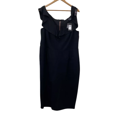 City Chic Womens  Size M Off The Shoulder Knee Length Dress Black  