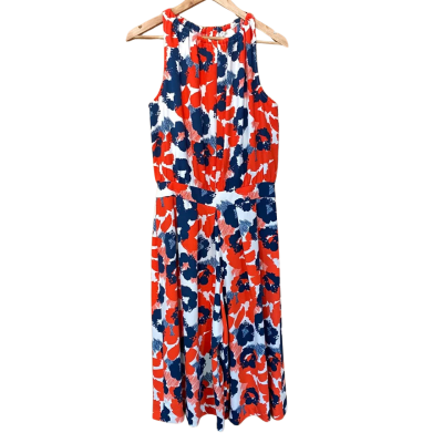 Karen Walker Navy/Red Patterned Jumpsuit Size 10
