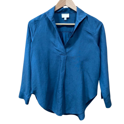 Witchery Teal Linen-Blend Shirt Size 4