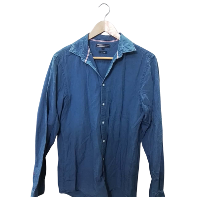 Tommy Hilfiger Mens Size M Long Sleeve Shirt Blue 