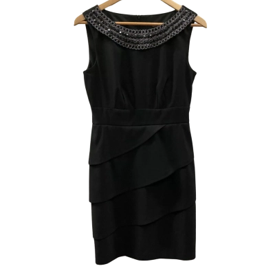 Connected Apparel Womens Size 6 Sleeveless Dress Black 