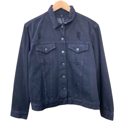 Nobody Black Distressed Denim Jacket Size S   
