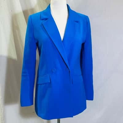 FOREVER NEW Size 8 Double Breasted Blazer Blue 