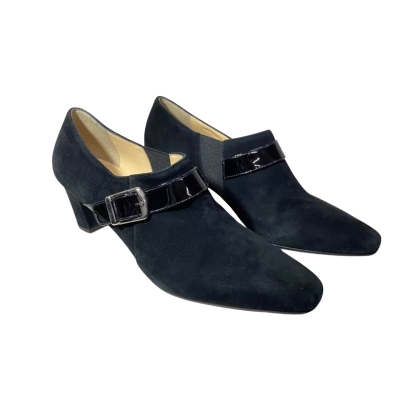 Alba Teci “Trump” Black Suede Heels Size 39