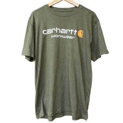 Carhartt Mens Size M Olive Green Logo T-Shirt 