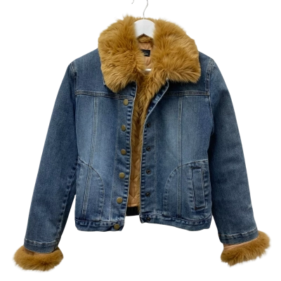 Bardōt Womens  Size 8 Denim Jacket - Faux Fur
