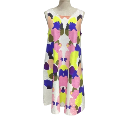 Gorman Size M Sleeveless Dress with Pockets Multicoloured / White 