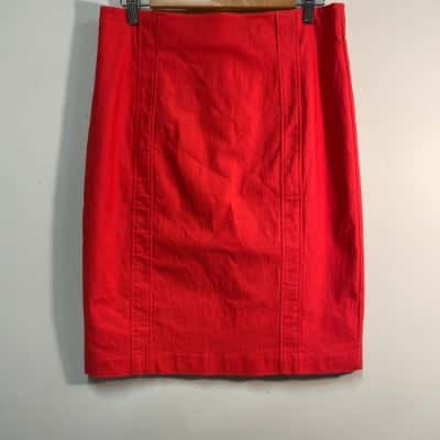 Jacqui-E Womens  Size 12 Pencil Skirt Red 