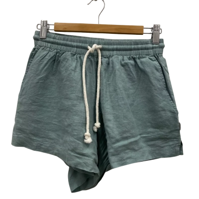 Bonds Women's Linen Blend Shorts Size XS Teal RRP$50