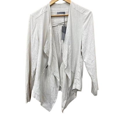 Katies Cream Zip-Detail Open Jacket Size 12