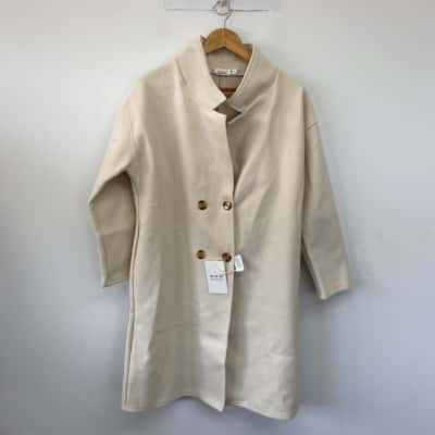 Hao Shi Fen Cream Trench Coat Jacket  Size 3 