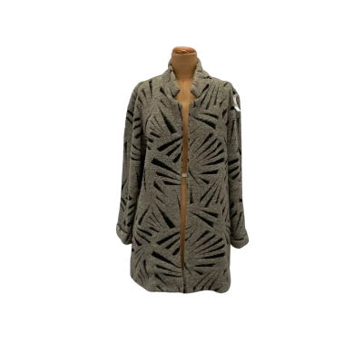  Womens  Fate Wool Blend Jacquard Coat Size 16 Natural/Black 