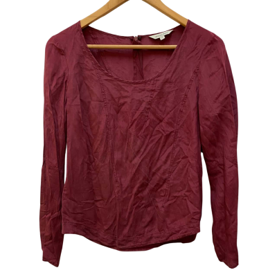Veronika Maine Womens  Size 8 Long Sleeve Top Maroon 